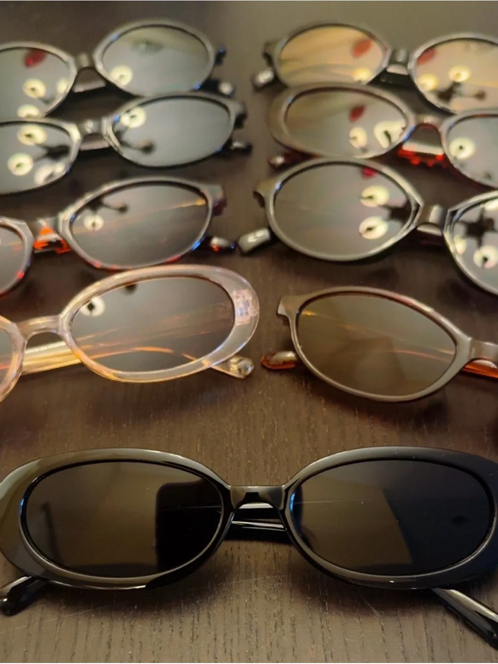 Women's Oval Sunglasses 9 Pair Bundle - Black and Tortoiseshell Options